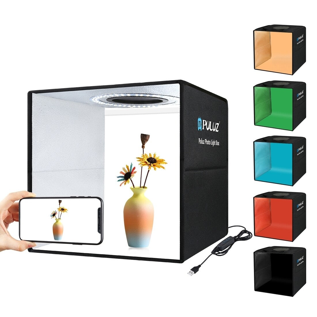 Boîte Studio Photo Puluz Pliable avec Éclairage LED – Mini Studio Portable pour Produit